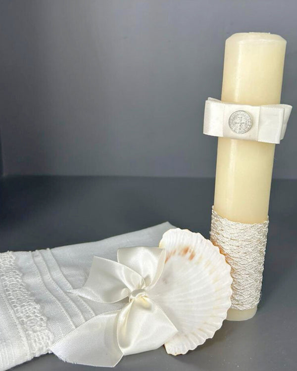 Kit de bautizo con detalles en listón