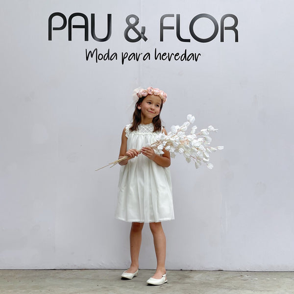 Vestido de niña con encaje portugués en talle, vaporoso, con mucho movimiento, fresco, perfecto para eventos como bodas, xv años, bautizos, cumpleaños de primavera verano.