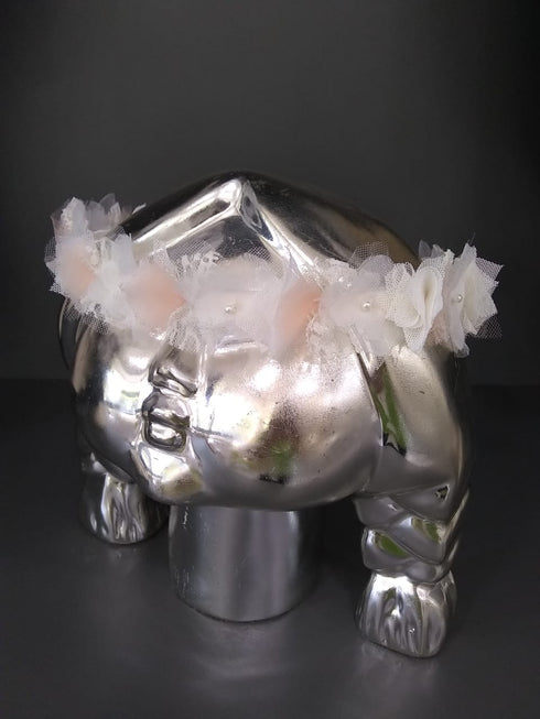 Corona ivory con tul